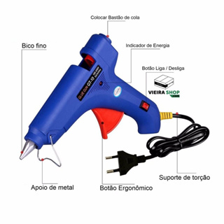 Pistola Cola Quente 100W Grande 11 mm (tubo Grosso) Bivolt em Oferta na Shopee