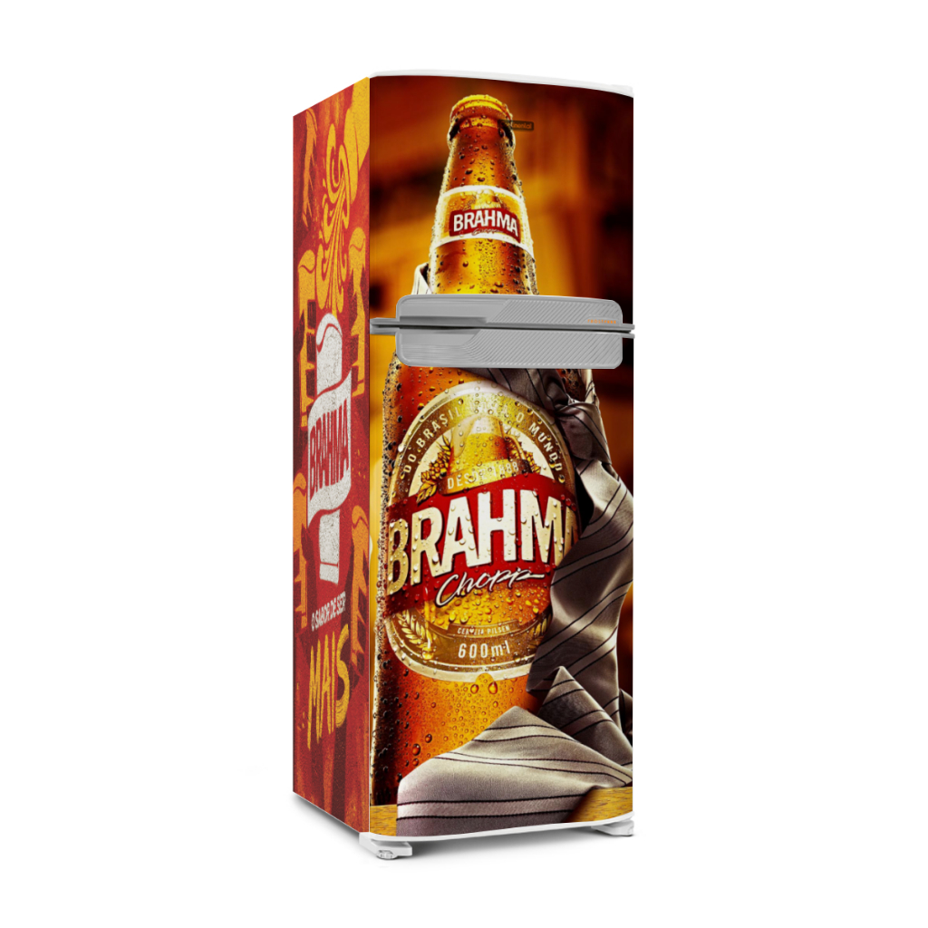 Adesivo para Geladeira Cerveja Brahma Envelopamento Vinil Qualidade Premium