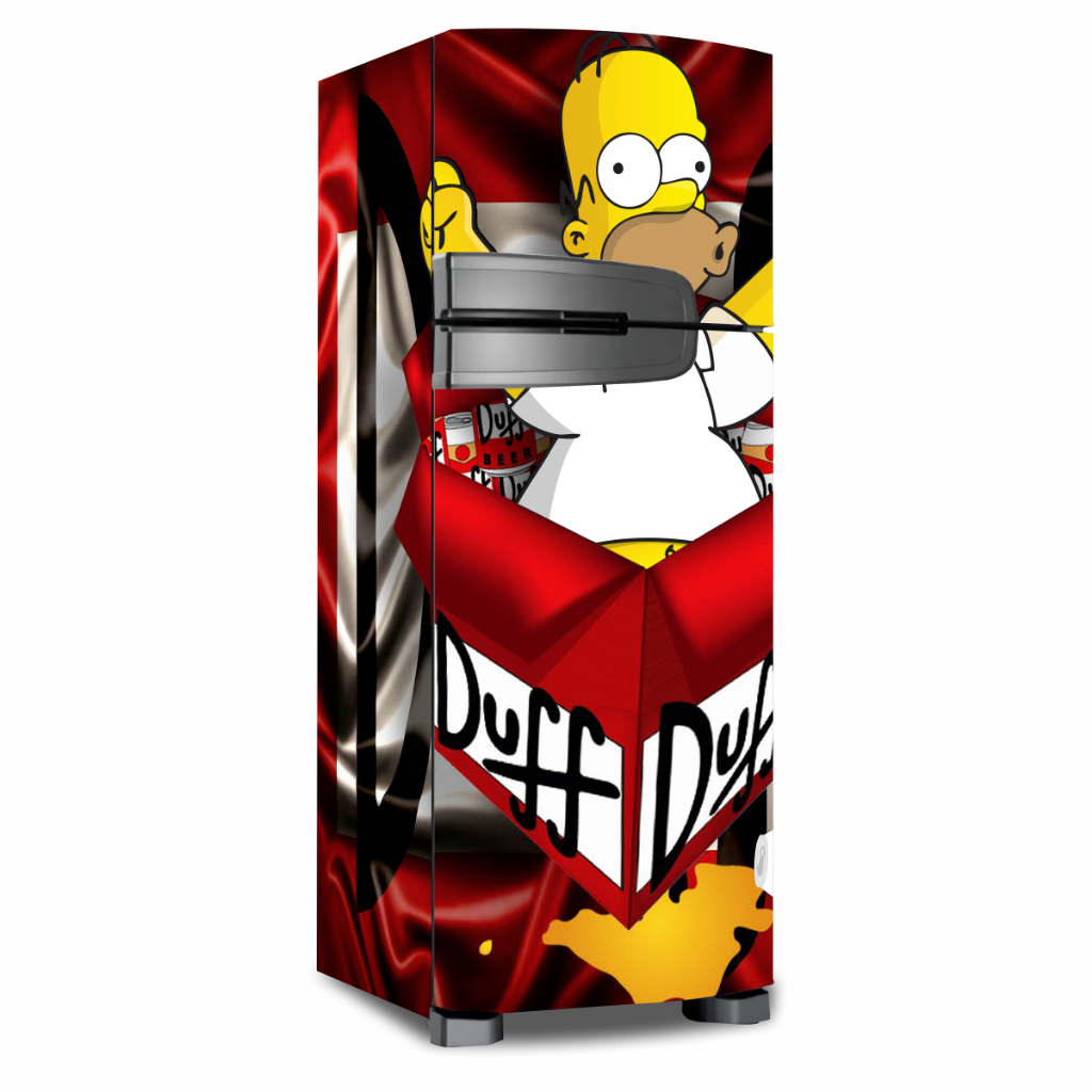 Adesivo para Geladeira Cerveja Duff Beer Simpsons Envelopamento Vinil Qualidade Premium