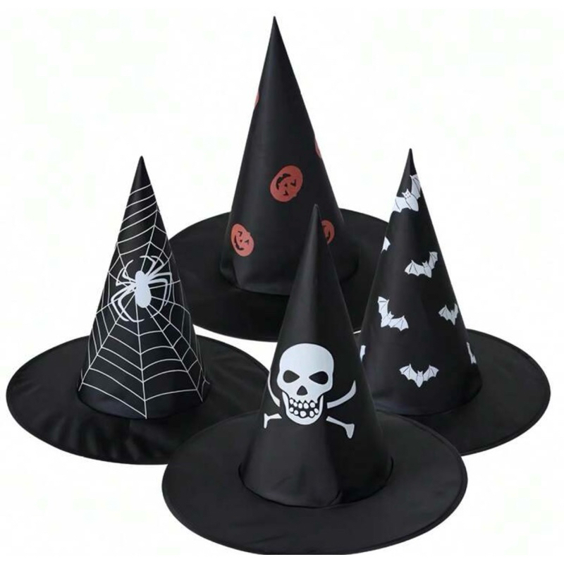 1 peça Chapéu de Bruxa de Tafetá de Halloween, Acessório de Fantasia de Chapéu de Mago, Decoração de Maquiagem de Chapéu de Bruxa para Mascarada