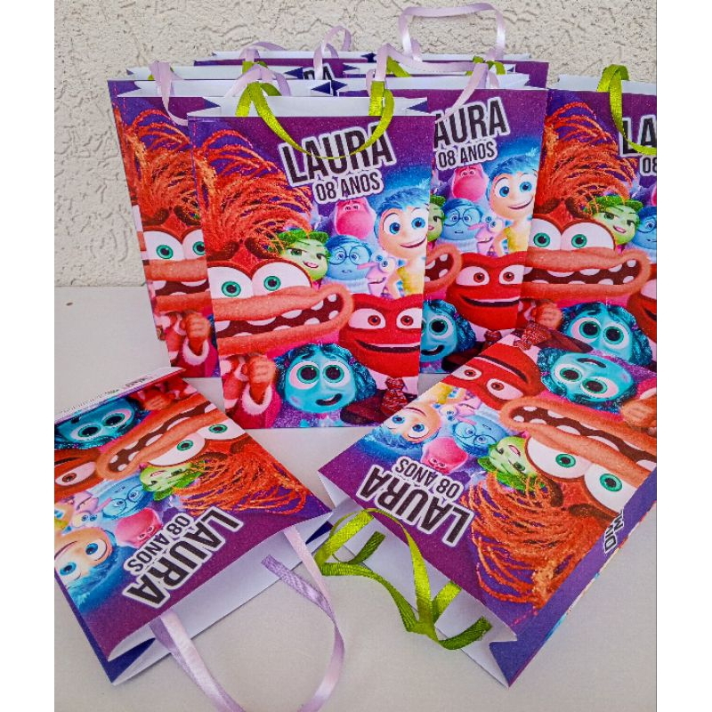 Kit 10/15/20 Sacolinhas Surpresas Festa Divertidamente, Lembrancinhas Aniversário Personalizados Montadas.