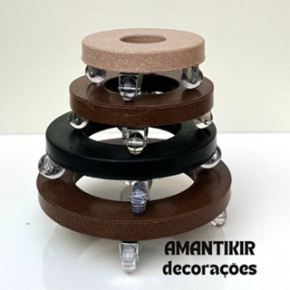 Suporte para vaso Decorativo Reciclável em Polietileno Moderno,   RODIZIO Redondo liso -  P - M - G - GG em Oferta na Shopee
