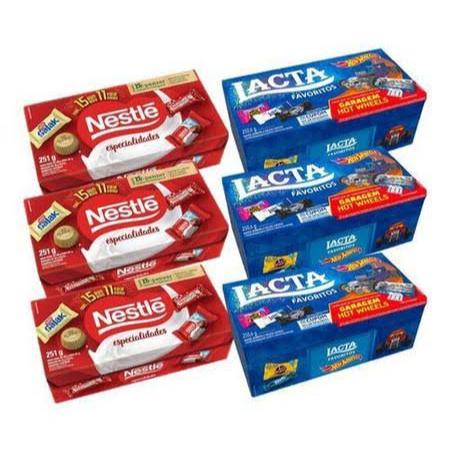 KIT 6 CAIXA BOMBOM NESTLE ESPECIALIDADES 251G E LACTA FAVORITOS 250,6G