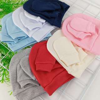 2 Toucas e 2 Luvas Bebê Recém Nascido Enxoval Saída de Maternidade Malha Canelada NÃO TROCAMOS CORES em Oferta na Shopee