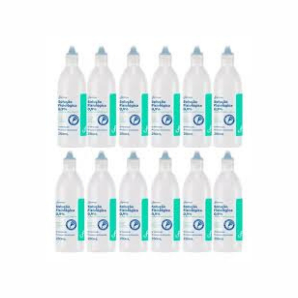 Kit 12 frascos Soro Fisiologico farmax 500ml cada