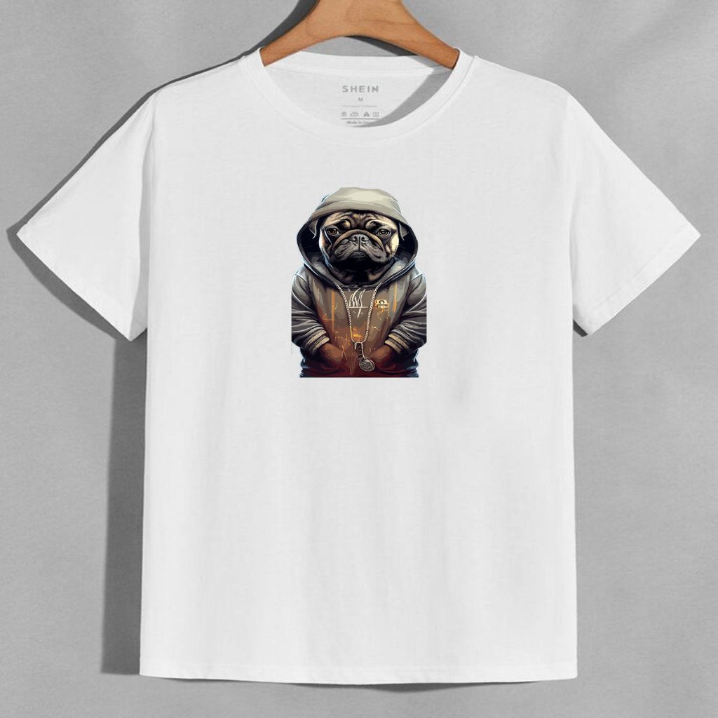 Camisa Camiseta Masculina Basica Dia a Dia Básica Blusa Streetwear 100% algodão Dog Swag