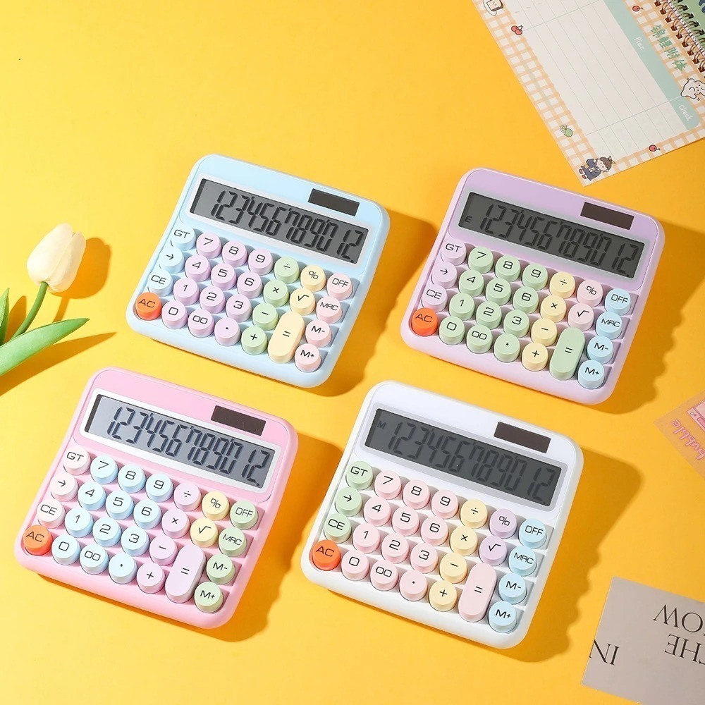 Calculadora Solar Colorida de Mesa  12 Dígitos Grande e Pequeno Tela LCD em Oferta na Shopee