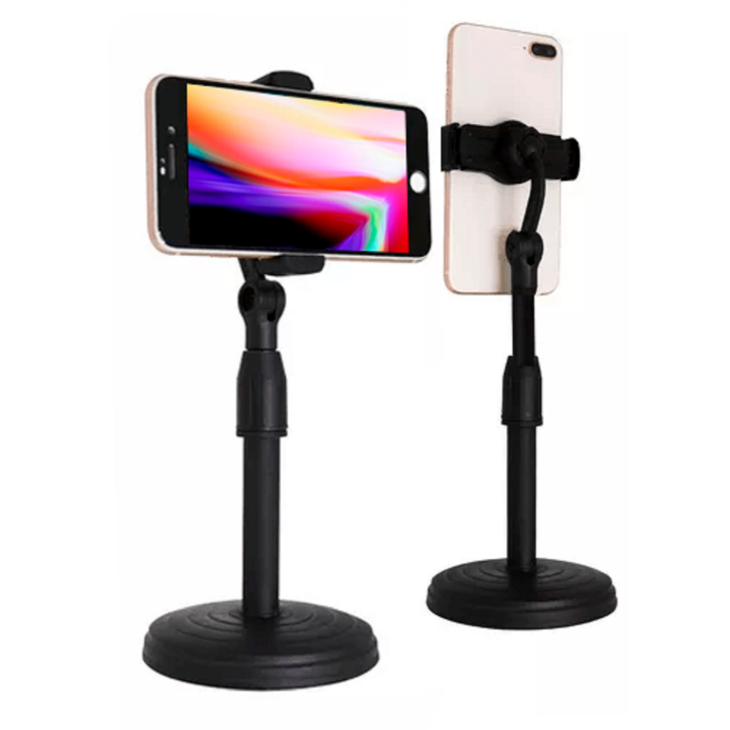 Suporte Tripé Para Mesa Com Mini Pedestal Ajustável 360° Ideal Para Gravação de Videos