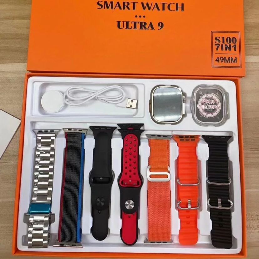 Relogio digital Smartwatch S100 ultra 7 pulseira 1 capinha protedora e S900 ultra 7 pulseiras
