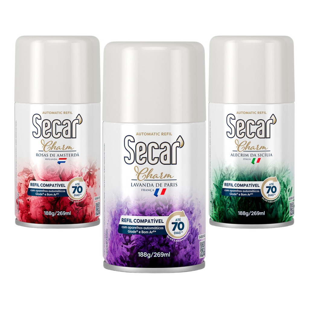 Refil Secar Charm Odorizador Automatic Lavanda de Paris Compativel Glade e Bom ar em Oferta na Shopee