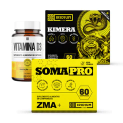Kit Termogênico Kimera Thermo e Soma Pro ZMA Pré Hormonal e Vitamina D3 2.000ui - Iridium Labs