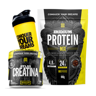 Kit Whey Protein mix + Creatina 90g +  Coqueteleira 600ml  - Iridium Labs em Oferta na Shopee