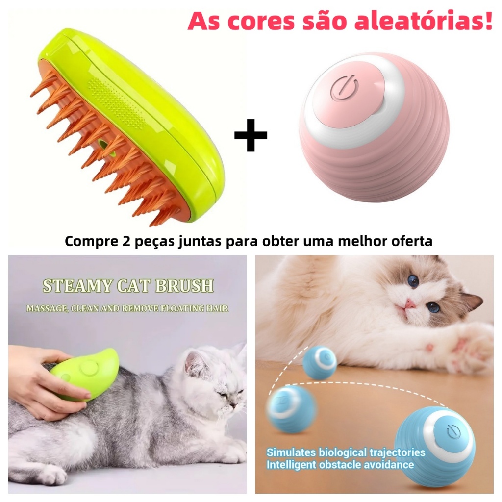 Pente para animais de estimação + bola de brinquedo para animais de estimação