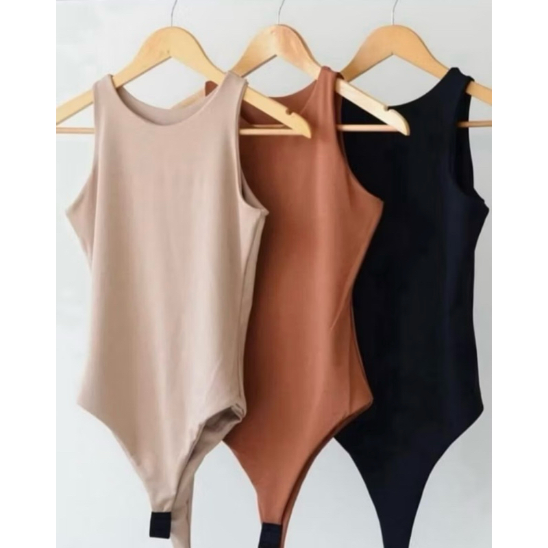 Kit 3 Bodys Bory Boddie Feminino Regata Básica Casual Cavado Suplex  Tendência Blogueira Balada
