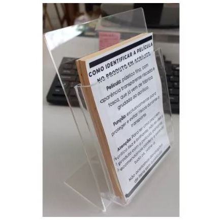 Display Porta Folder A5 Acrílico Transparente Papel 1 Peça