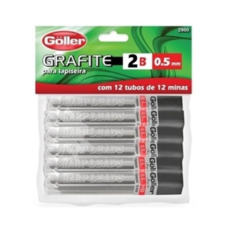 Ponta mina grafite 0.5 2B pacote c/144 pontas 12 tubos com 12 minas cada - total de 144 minas e pontas em Oferta na Shopee