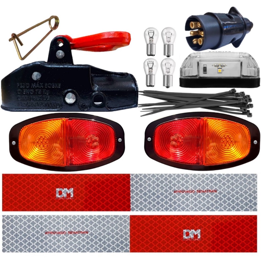 Kit Completo para Instalação Elétrica de Carretinha com Munheca 2500 kg Completo e Prático