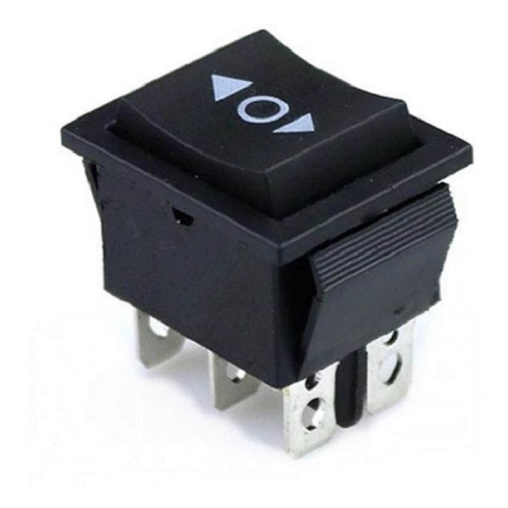 Chave Gangorra Pulsante - Reset - 6 Pinos 3 Posição 16a - Retorno por Mola - On-off-on