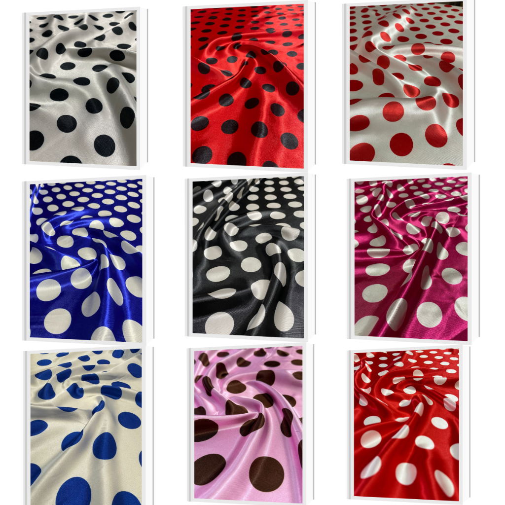 Tecido Cetim Estampado Poá Diversas Cores 1,40m fantasias e festas