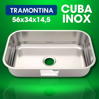 Cuba Aço Inox Cozinha Tramontina Standard 56x34x14,5 em Oferta na Shopee