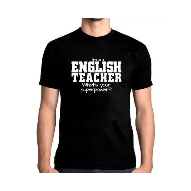 CAMISETA MASCULINA English Teacher em Oferta na Shopee