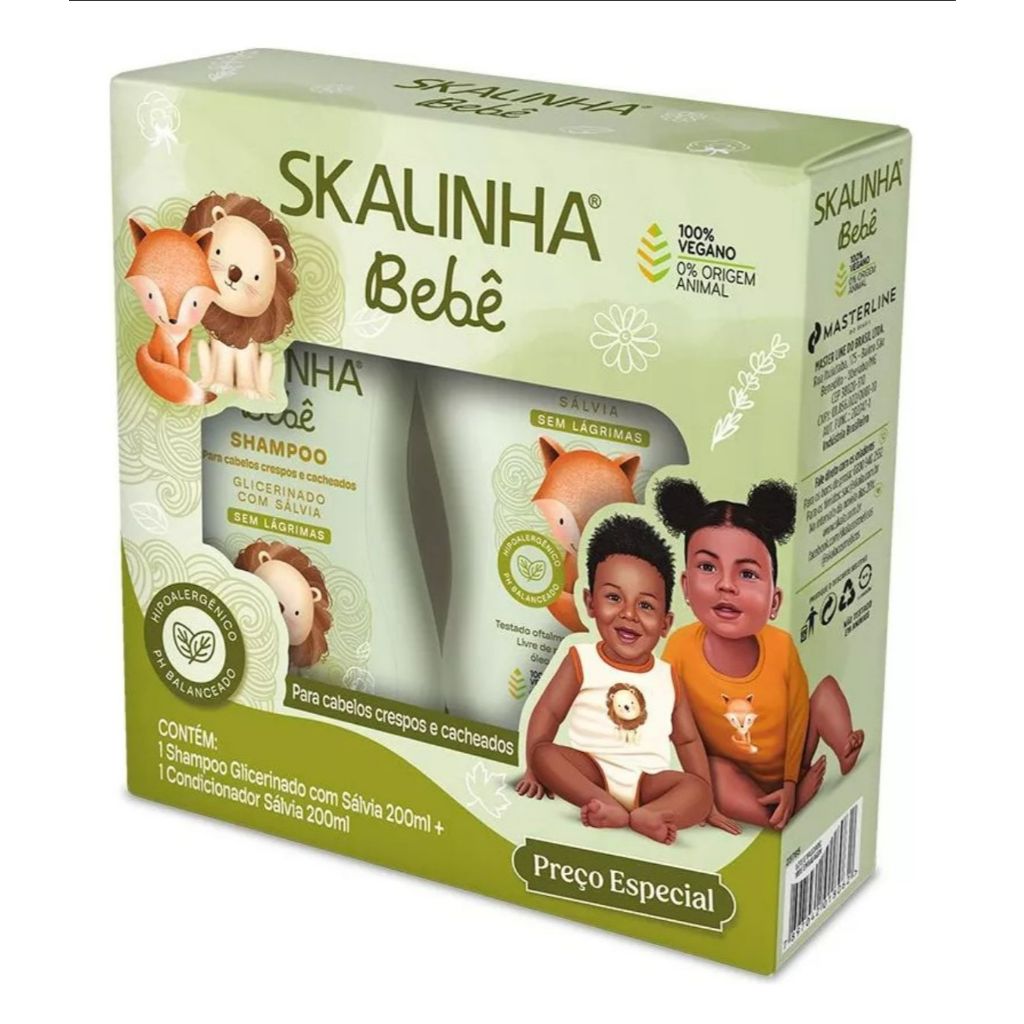 Kit Shampoo e Condicionador Skalinha Bebê Sálvia 200ml
