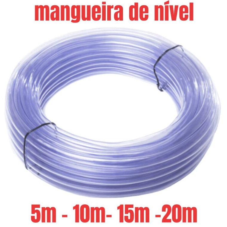 Mangueira de Nível Siliconada Cristal Transparente p/ Pedreiro em Oferta na Shopee