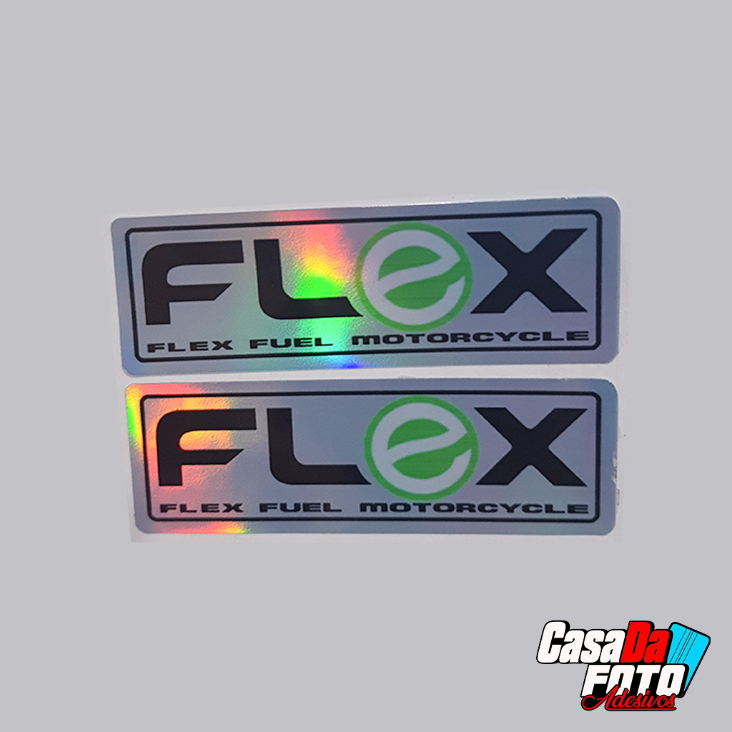 Kit 2 adesivos Flex Fuel Holografico que muda de cor para moto Honda CG Titan Fan Bros Cb 300 Biz refletivo