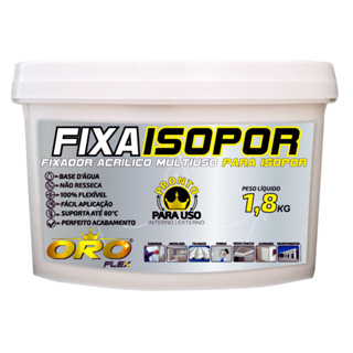 Cola p/ fixar Isopor em teto, forro de PVC, madeira, telhas Zinco, Amianto, Fibrocimento 1,8Kg (ORO) em Oferta na Shopee