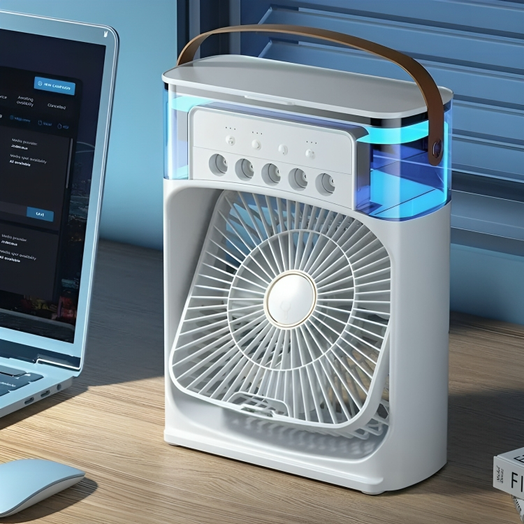 Mini Ventilador Portátil Refrigerador De Ar Ventilador Umidificador Portátil Com Led Reservatório De Água Led Ar Condicionado Portátil