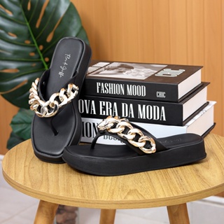 Tamanco Flor de Griffe Sandália Papete Solado Anatômico Confort Corrente Plataforma Salto Grosso em Oferta na Shopee