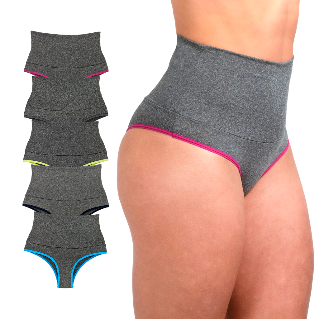 Kit 2 Calcinhas Modeladora Cos Alto Confortável Segura Barriga Elasticidade