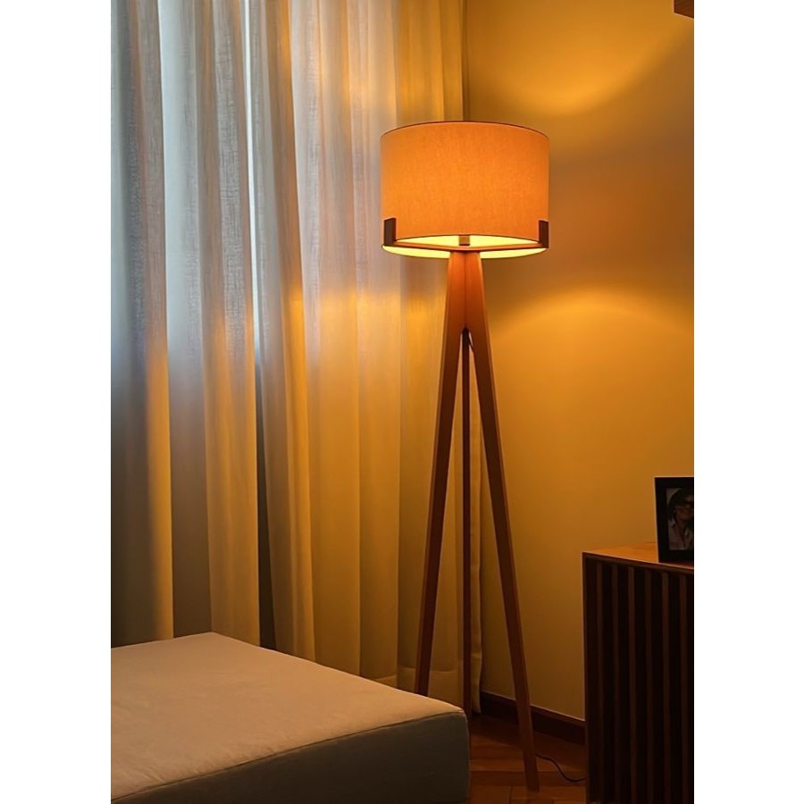 Luminária Abajur de Chão em Madeira Minimalista Áustria Iluminação para Casa Sala Quarto C...
