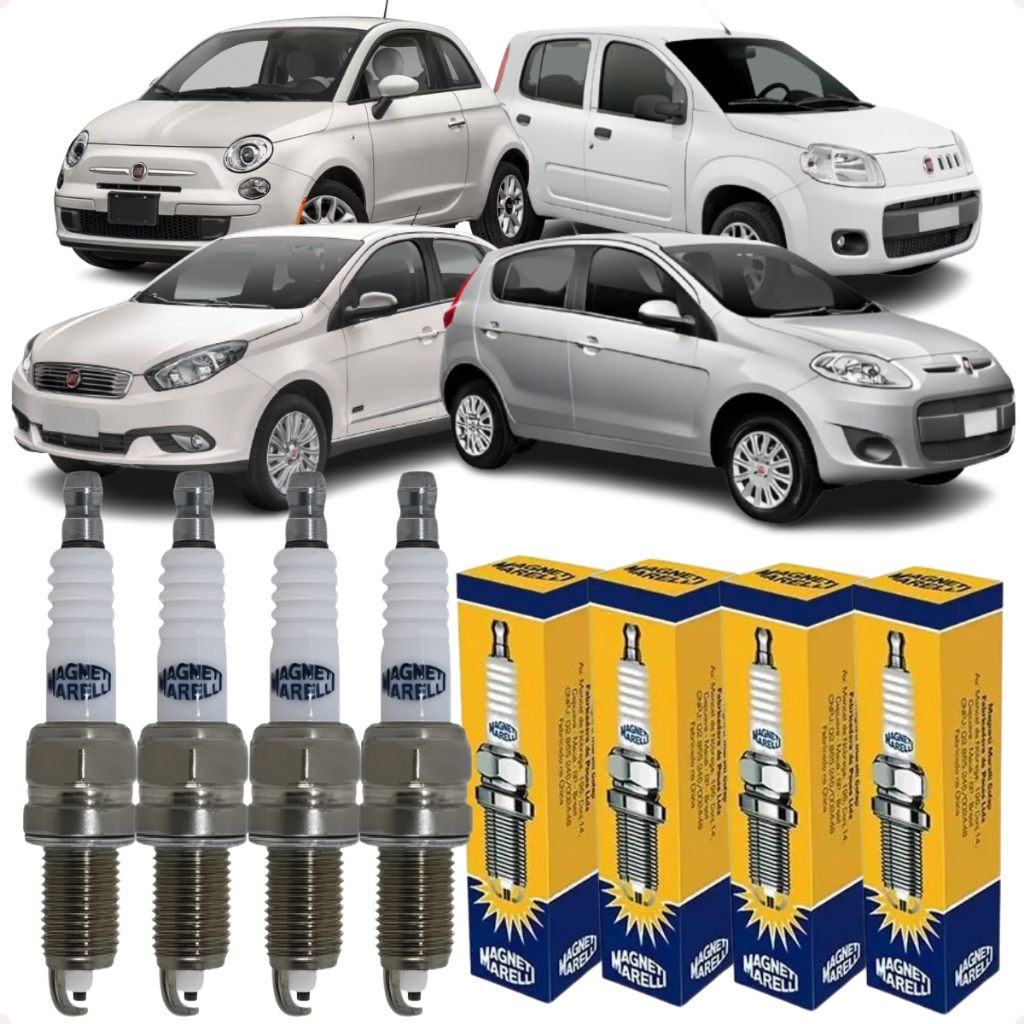 Jogo Vela Ignição Magneti Marelli 500 Fiorino Grand Siena Palio Punto Uno 1.4 8v 2010 à 2021