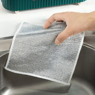 Kit 10 Panos De Limpeza De Cozinha Fibra Metálica Fogão Reutilizável Toalha Louça Panos Doméstico Lavagem De Aço