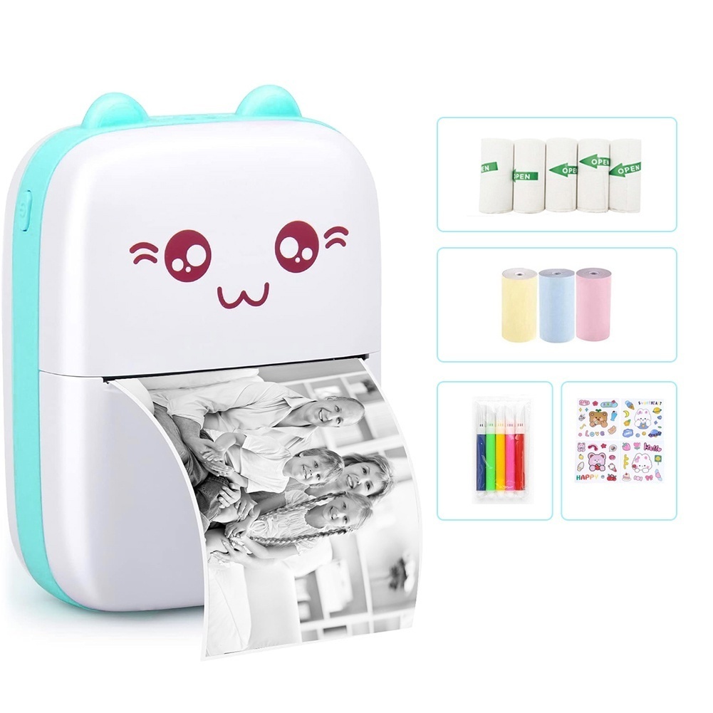 Mini Impressora Térmica Portátil De Bolso Impressão Sem Fio Fotos Notas Bluetooth em Oferta na Shopee