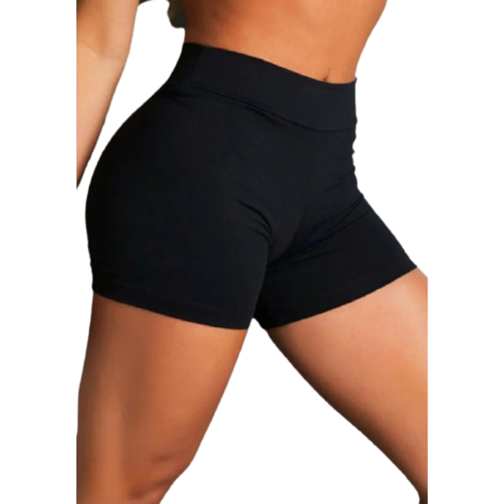 Short Legging Academia Liso Fitness Suplex Confortável Cos Alto