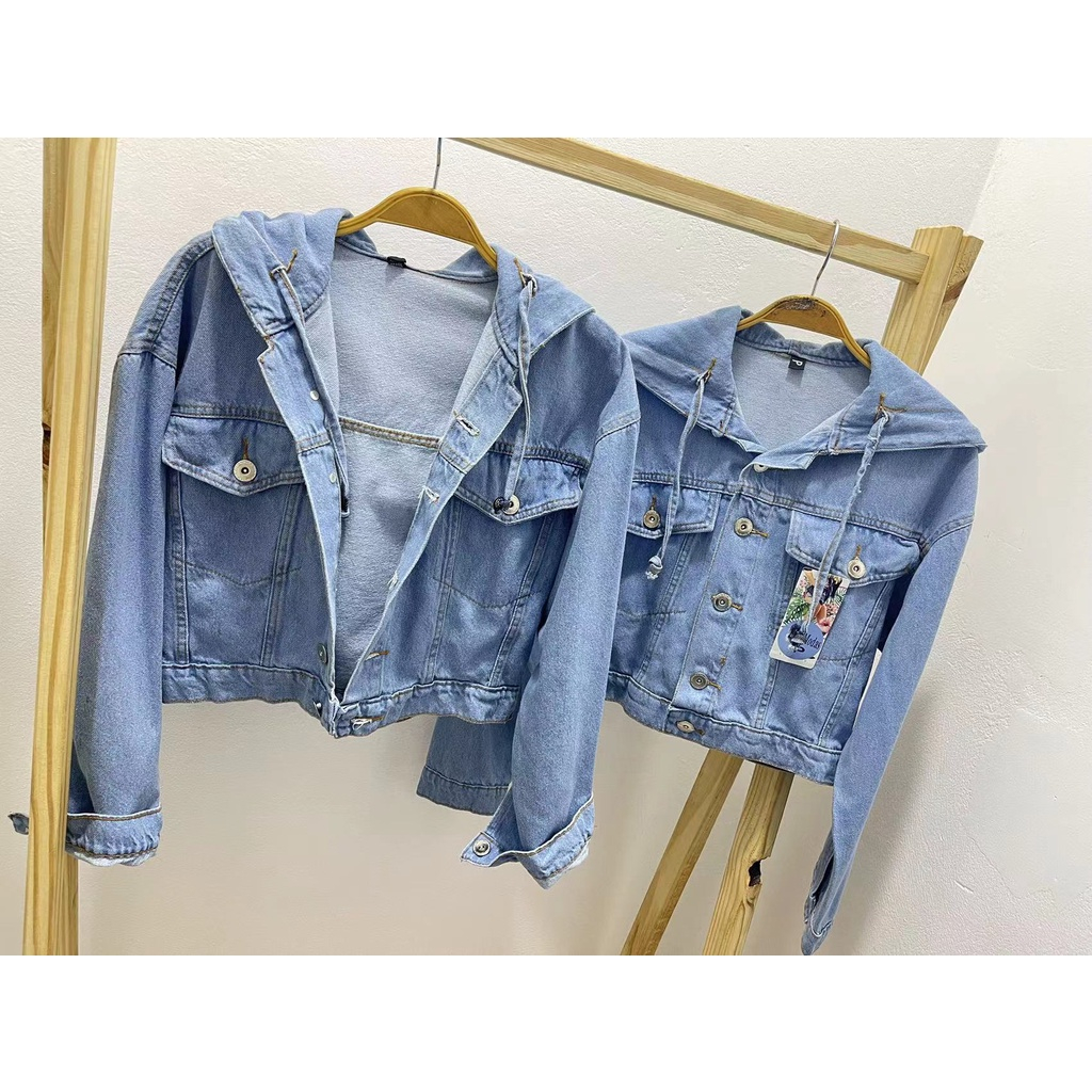 Jaqueta jeans Feminina moda  com chapéu