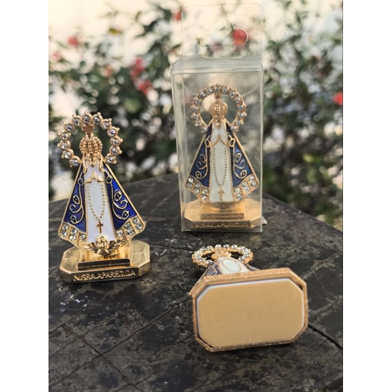 Santinha de carro Nossa Senhora Aparecida Imagem Santa Coroa Painel Carro Mesa preço baixo