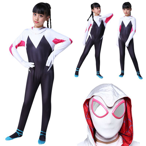 Fantasia Infantil Spider Gwen Mulher Aranha com Lentes Acrílico Para Crianças Festas e Aniversários em Oferta na Shopee