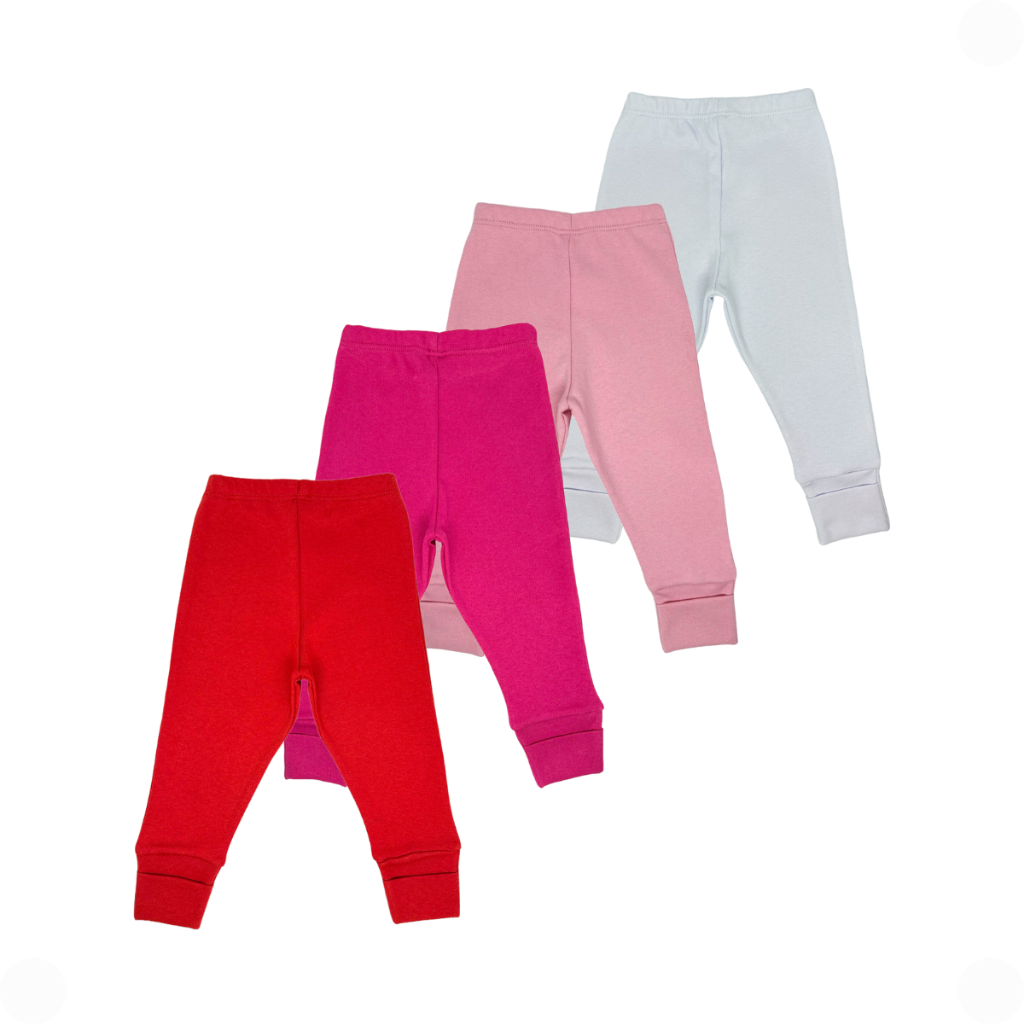 Kit 4 Calça Mijão Vira Pé Bebe Suedine 100% Algodao Enxoval Liso Menina Menino Maternidade em Oferta na Shopee