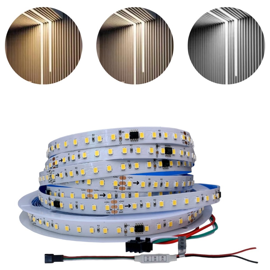 Fita De Led Com Efeito Luz Sequencial 24v Luz Que Corre 10m Com Controlador Para Perfil