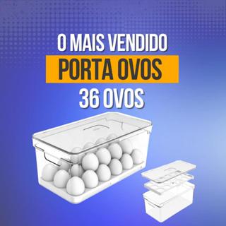 Organizador De Geladeira Porta Ovos Grande Com Tampa 36 un Acrílico Resistente Utensílios ...