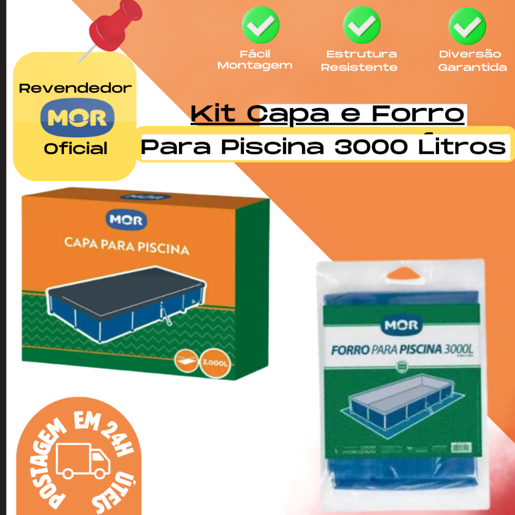 Kit Capa + Forro Para Piscina Standard 3000 Litros Mor em Oferta na Shopee