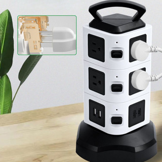 Tomada Elétrica Vertical Extensão De Tomada Torre Mesa 11 Saida E 2Usb Com botão Liga/Des…