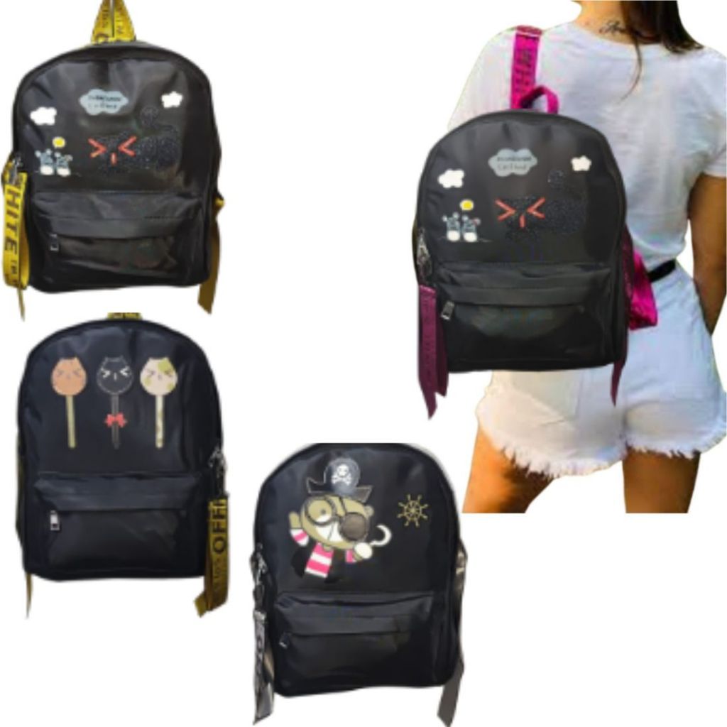 Mochila Bolsa Casual Média Feminina Resistente a Água Reforçado Para Trabalho Escola Passeio Academia Of-4