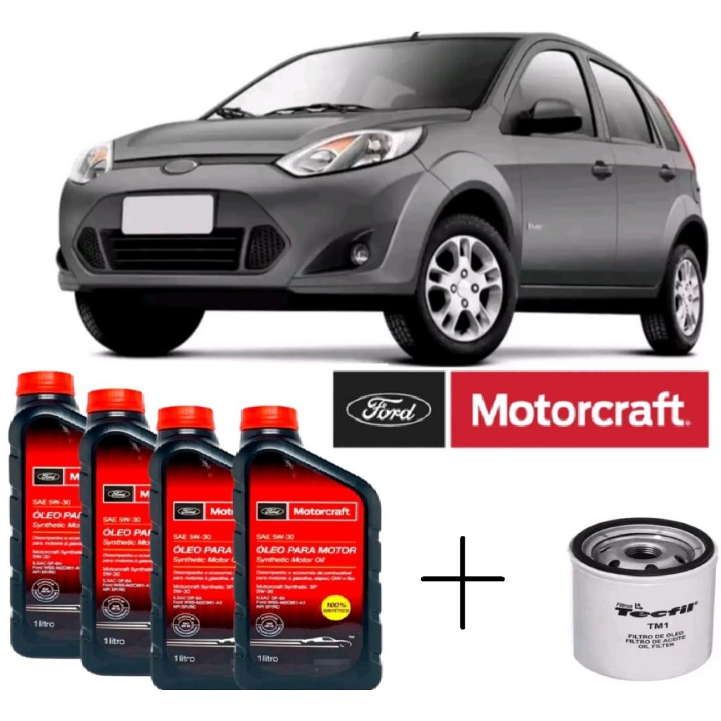 Kit Revisão 5w30 FORD Motorcraft +Filtro de Óleo+Etiqueta Revisão Ford Fiesta 1.0 1.6 2004 a 2014 em Oferta na Shopee
