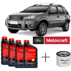 Kit Revisão 5w30 FORD Motorcraft +Filtro de Óleo + Etiqueta Original Ford Ecosport 1.6 2003 a 2012