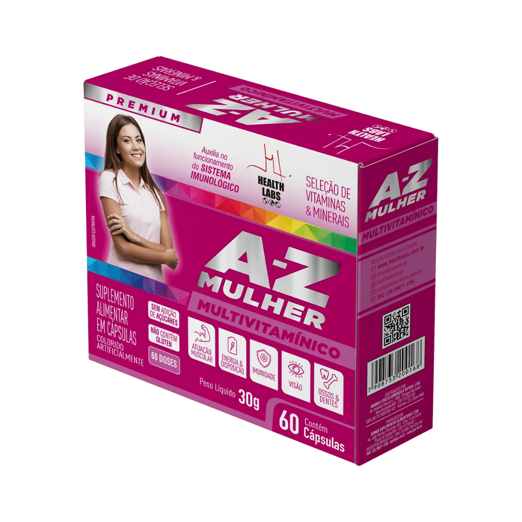 Multivitamínico A-Z Mulher 60 cápsulas - Health Labs em Oferta na Shopee