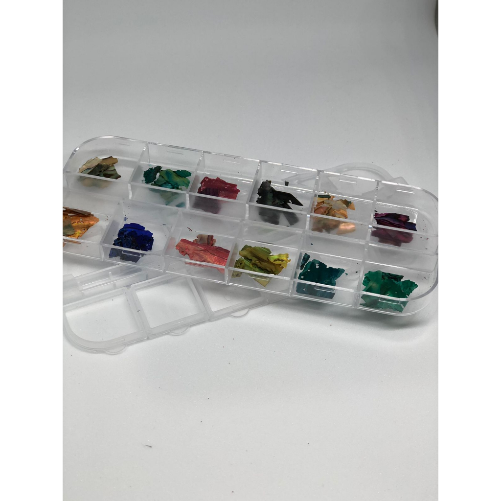 Decoração Madre Pérolas c/ 12 Compartimentos Nail Design Resina Encapsulados - SQ7621